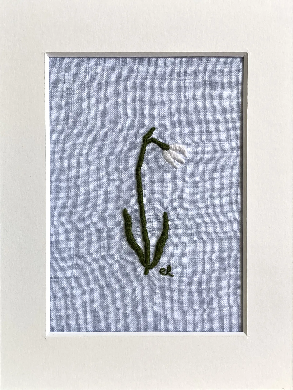 Broderi Snödroppe III av Emma Lehtola