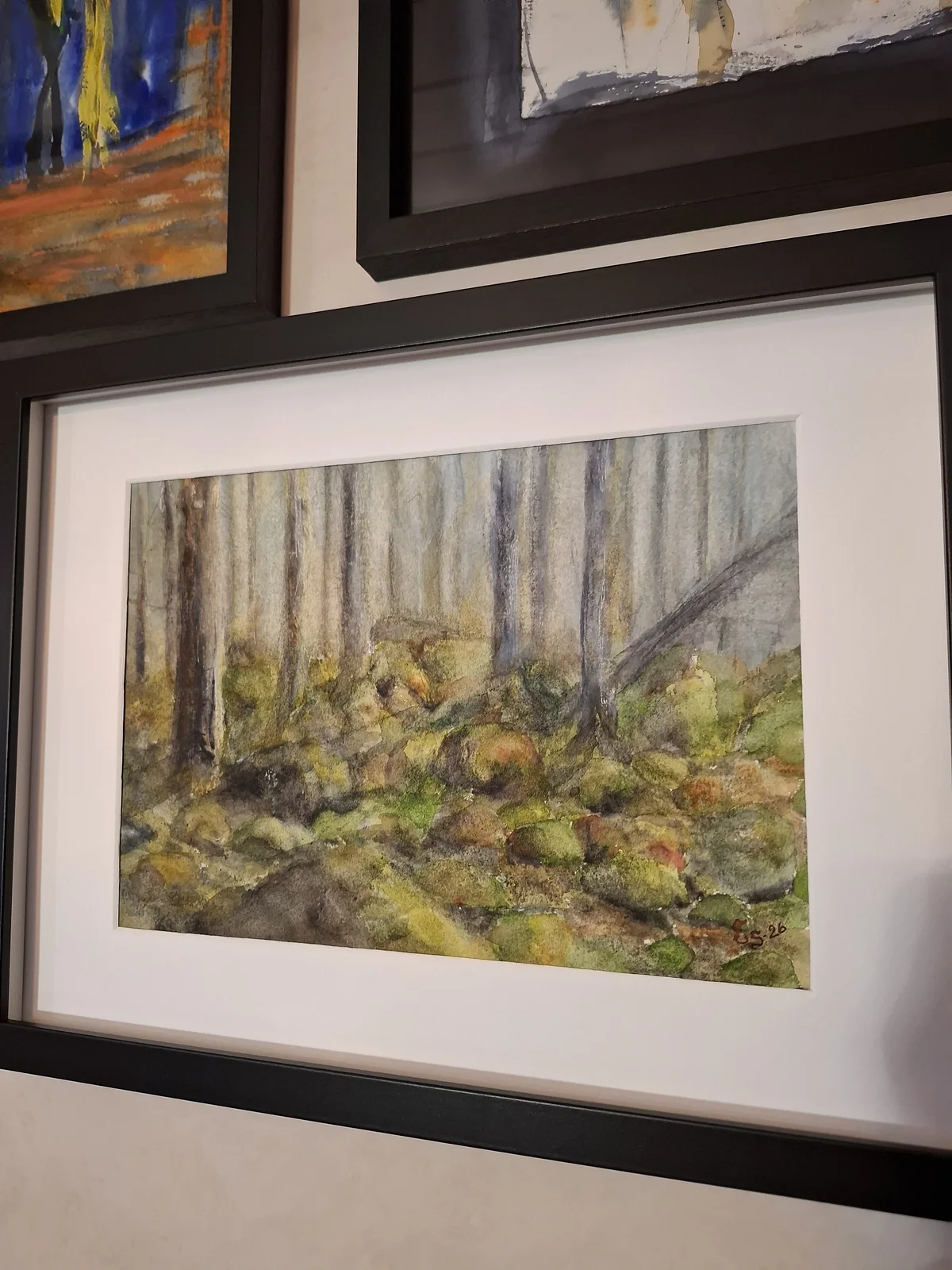 Akvarell Mossa i skogen av Eleonore Svensson Svensson Eklund