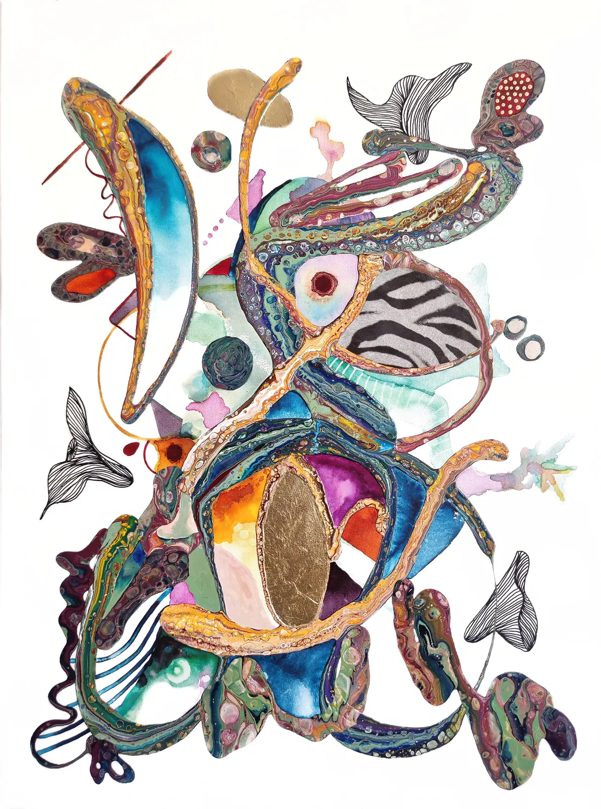 Akrylmålning Funky Reef av Helena Mernissi