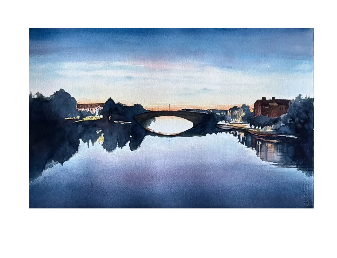 Akvarell Under bron av Martin S