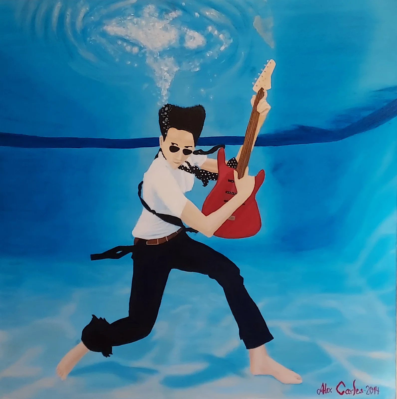 Akrylmålning Pool Star av Alexander Carles