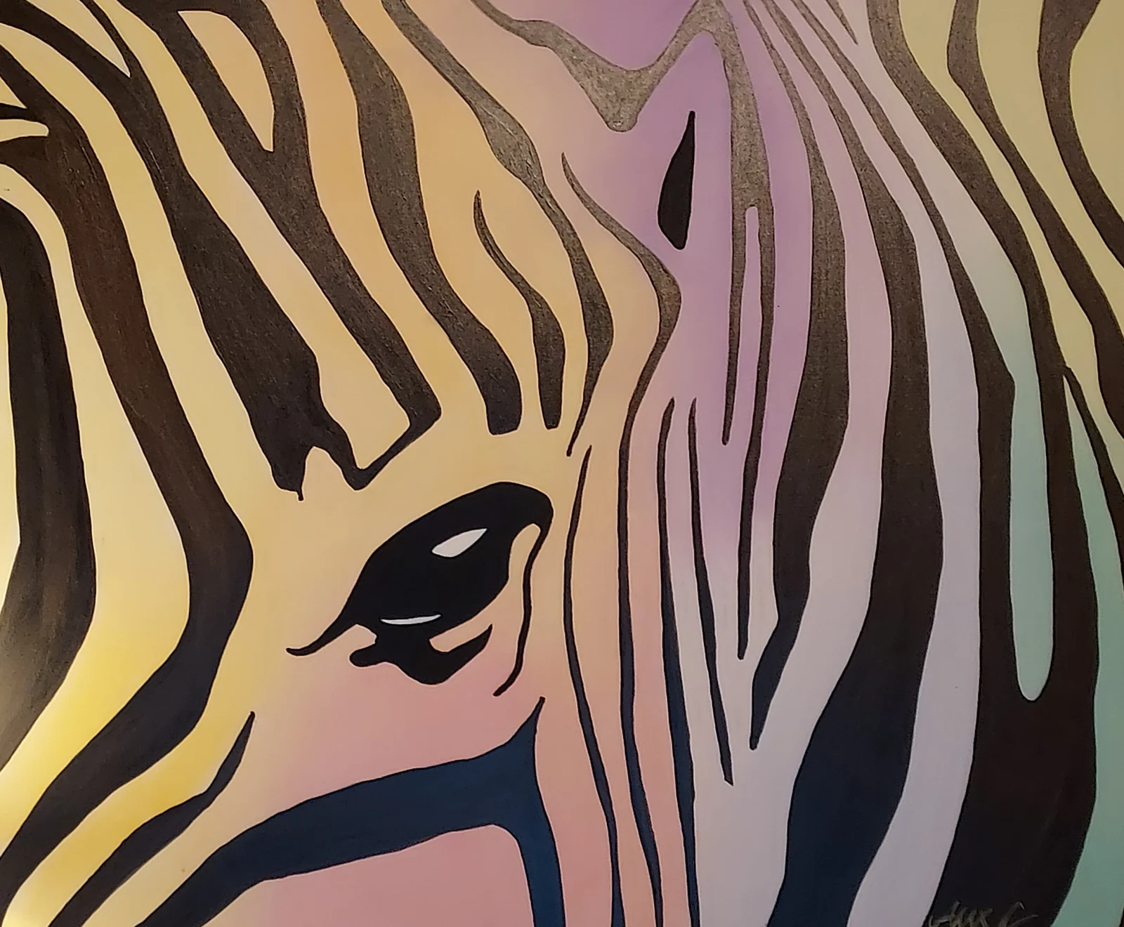 Akrylmålning Eye of the zebra av Alexander Carles