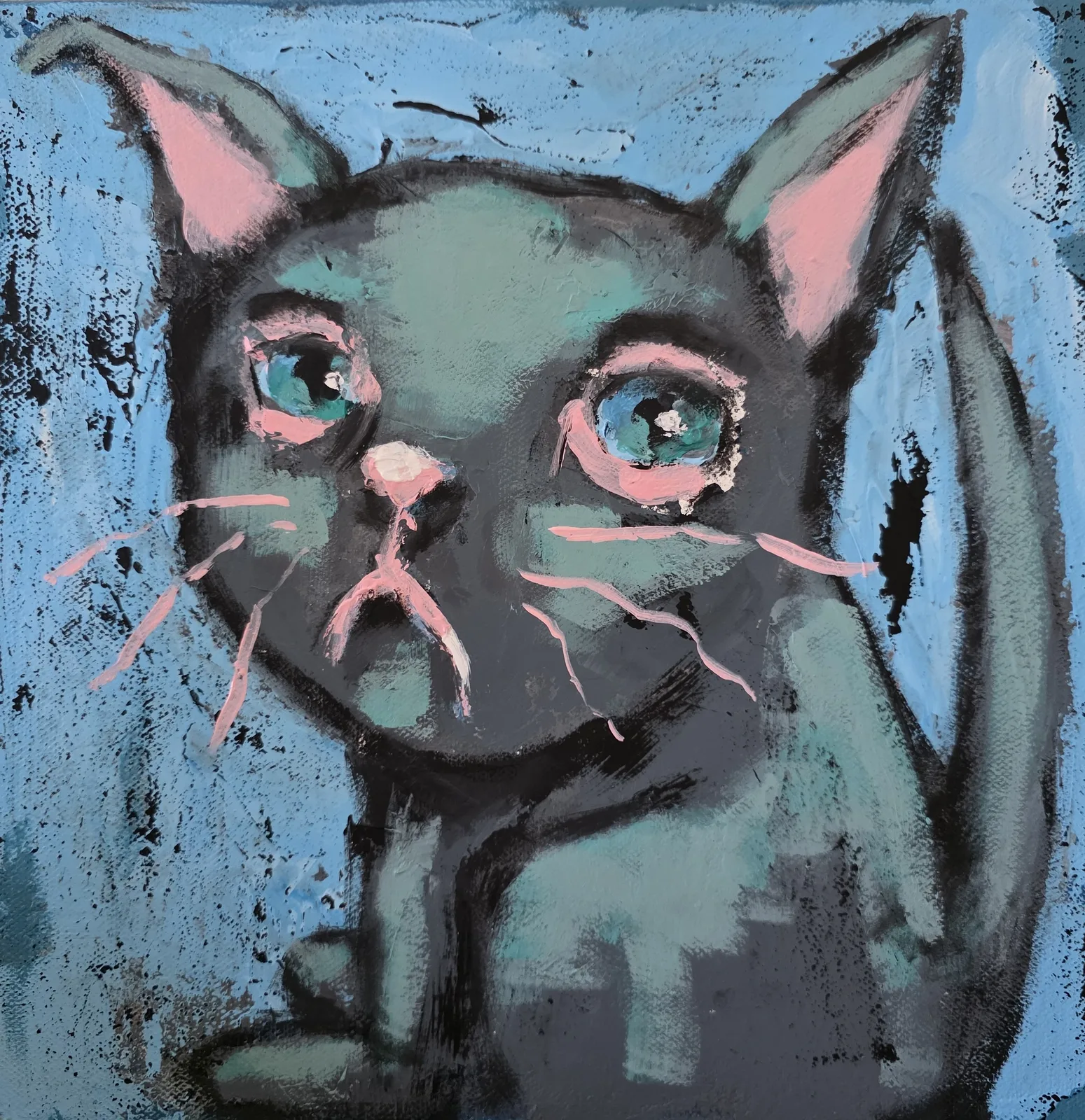 Akrylmålning Not happy av Erika Eriksson