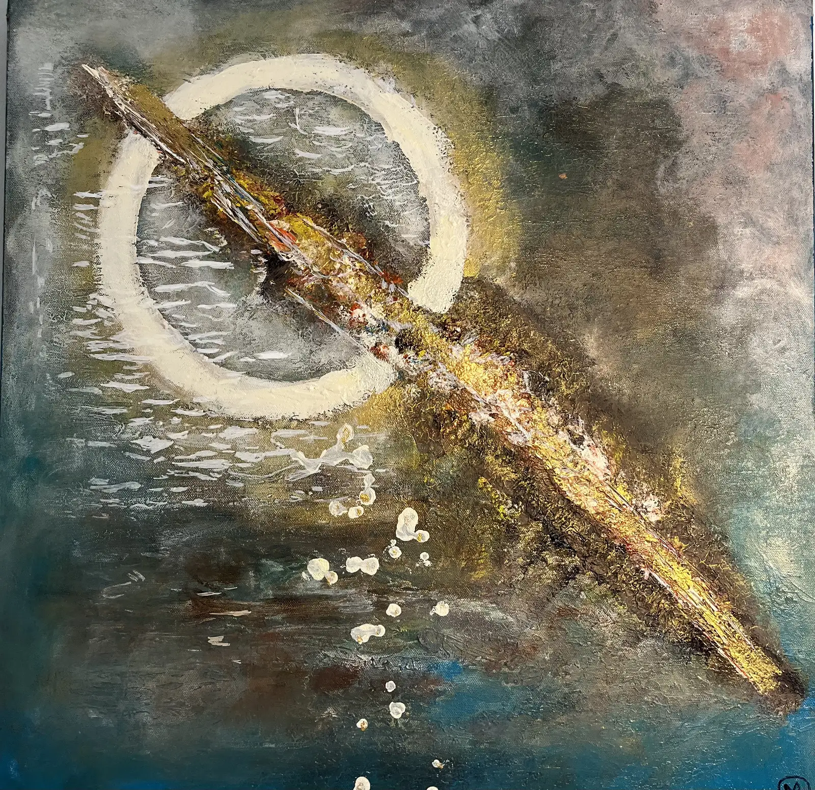 Akrylmålning Genom ljusets portal av Marie Duclos