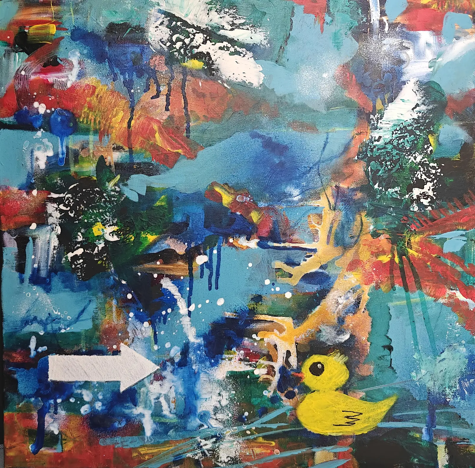 Akrylmålning Mot Strömmen av Thomas Netterstedt