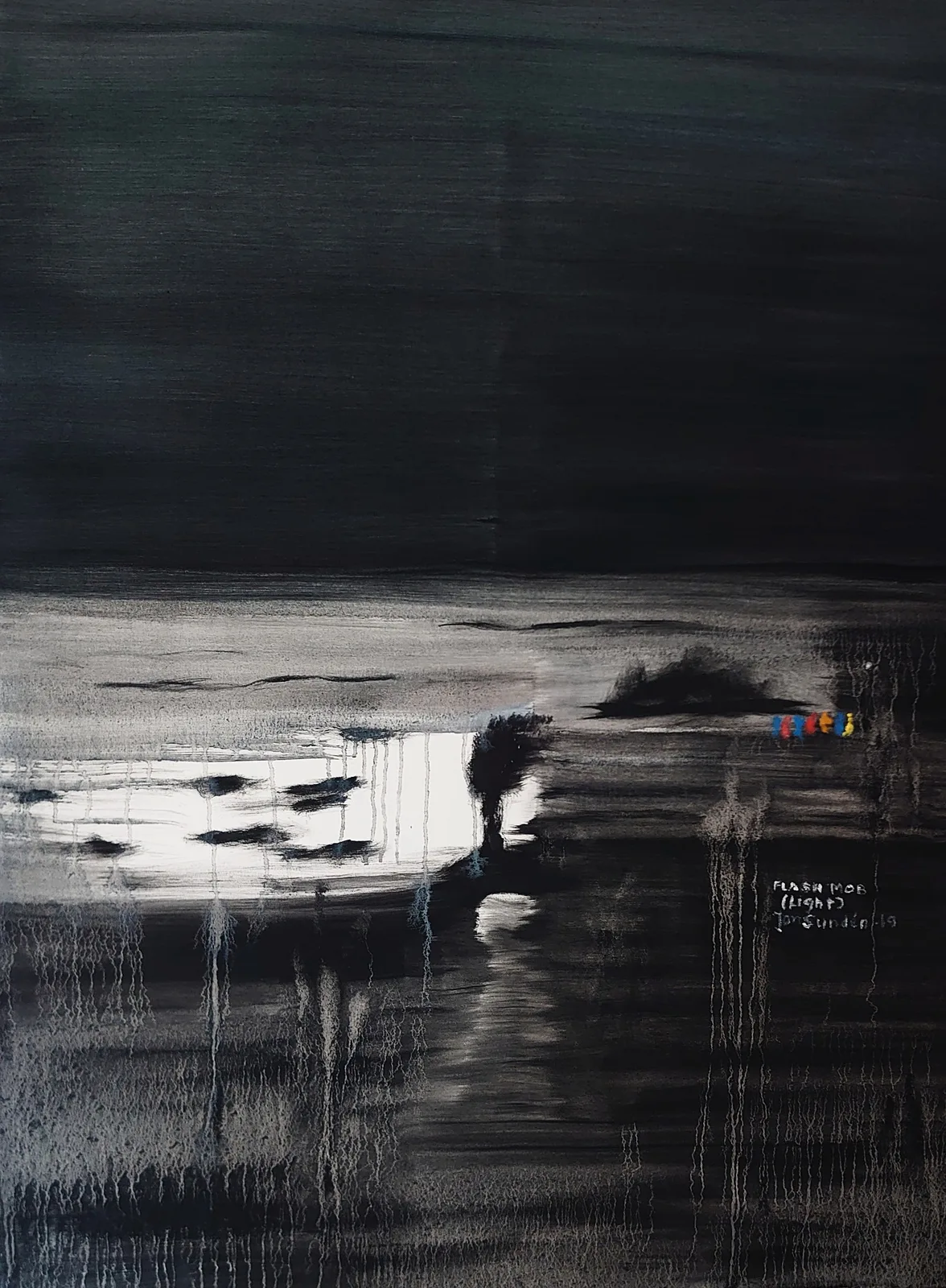 Oljemålning Flash mob av Jan Sunden