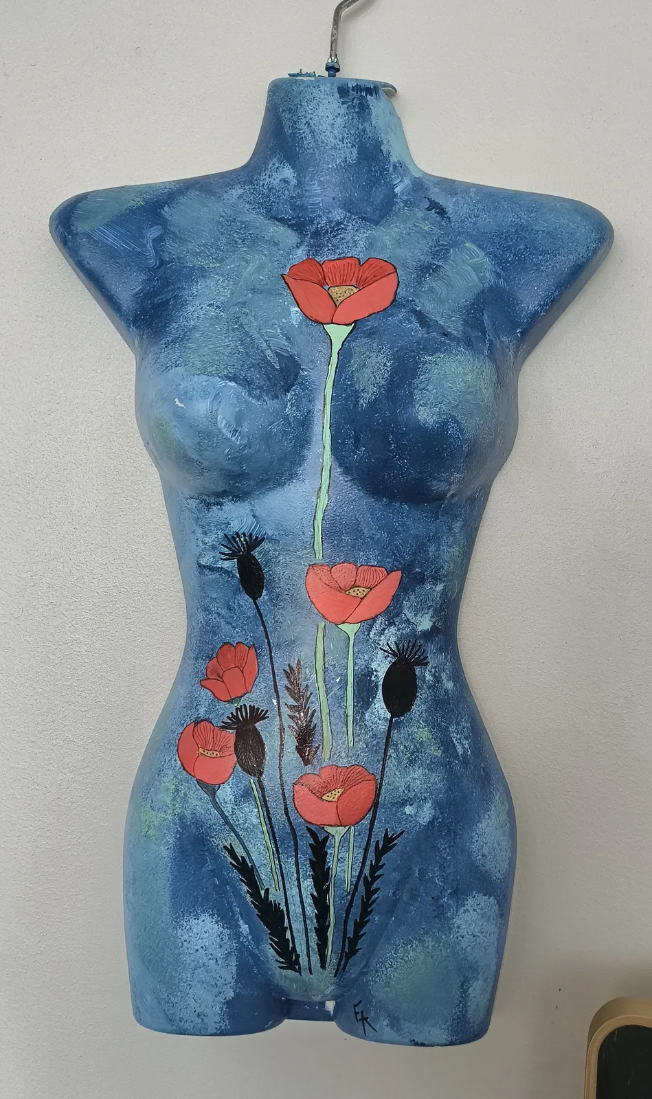 Akrylmålning Vallmoblommor av Eva Andersson