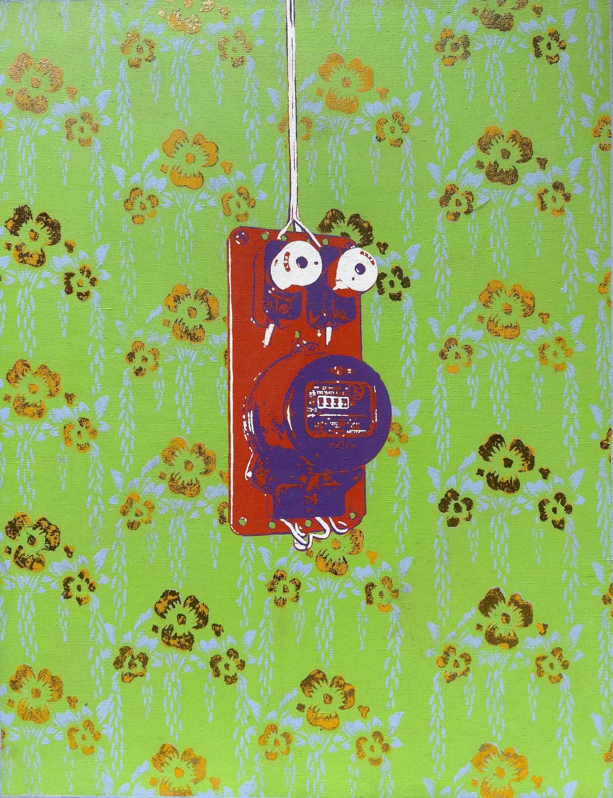 Akrylmålning The Meter Man (Green) av Robert Saller