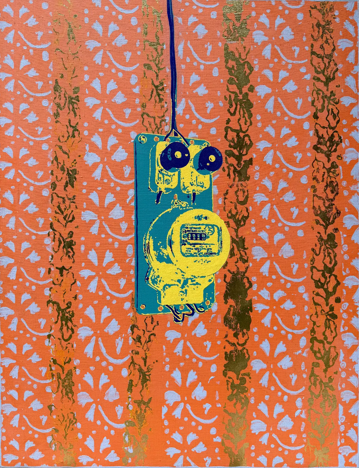 Akrylmålning The Meter Man (Orange) av Robert Saller