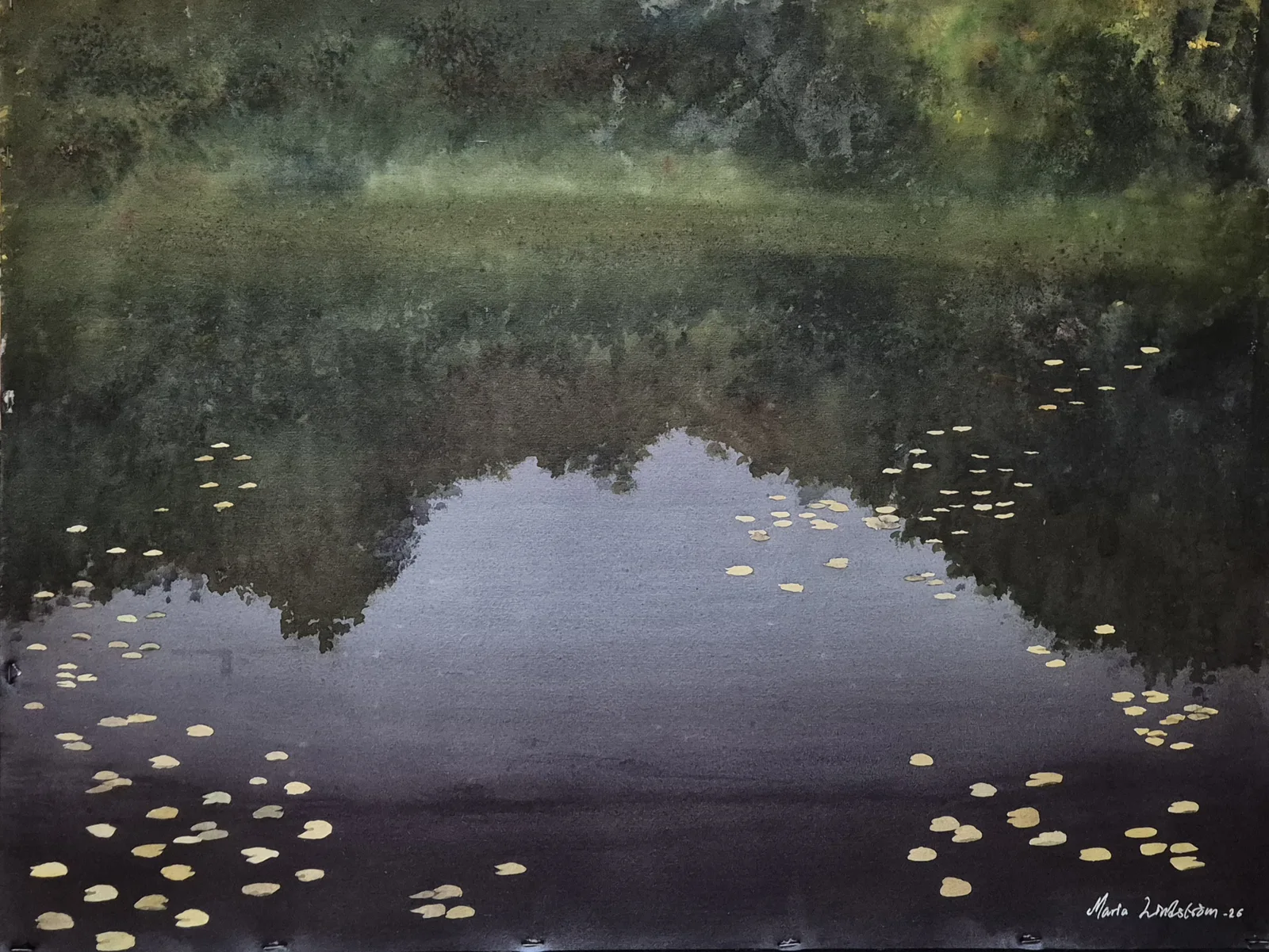 Akvarell Tidig sommarmorgon av Maria Lindström