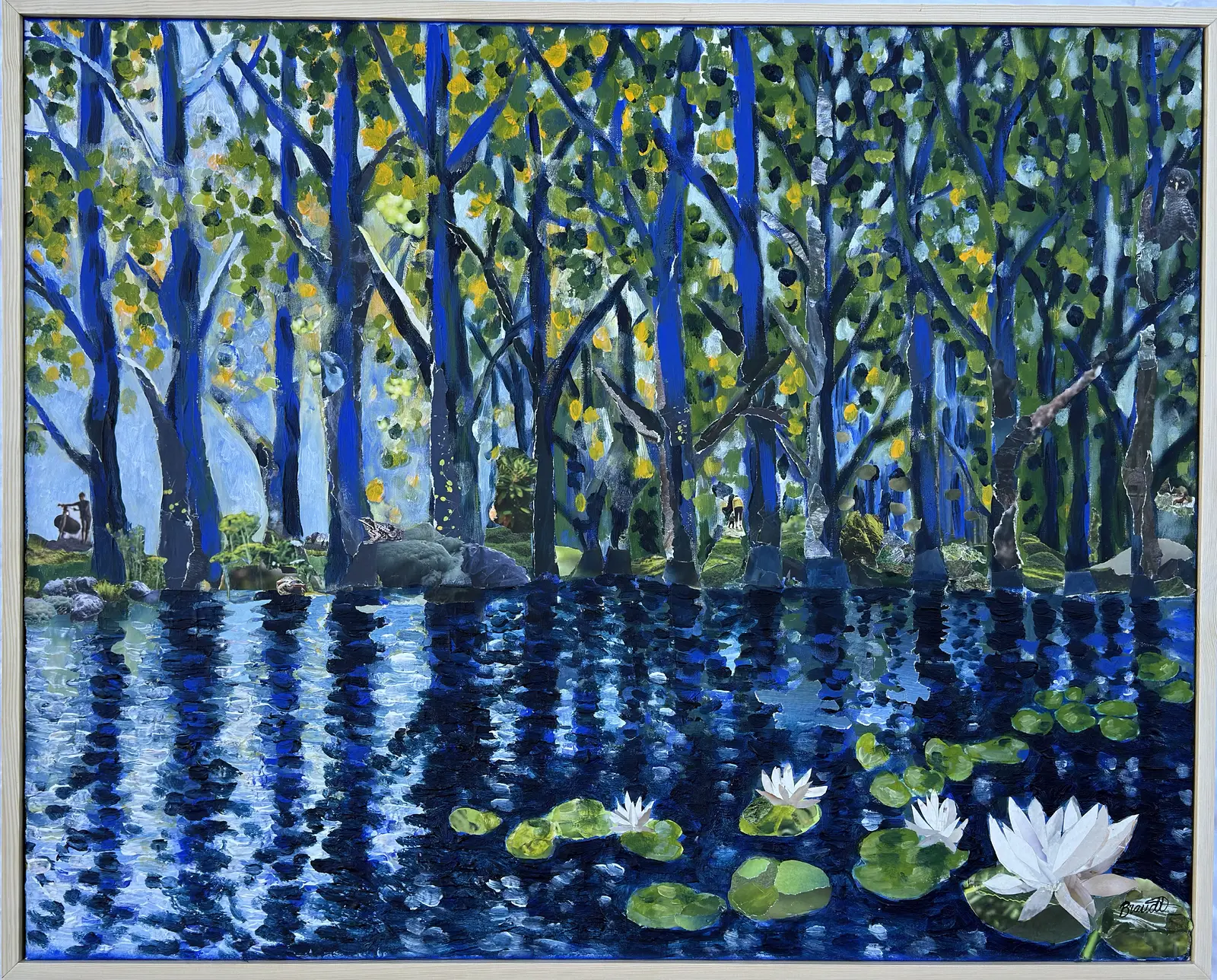 Akrylmålning Näckrosdamm av Lena Brandt