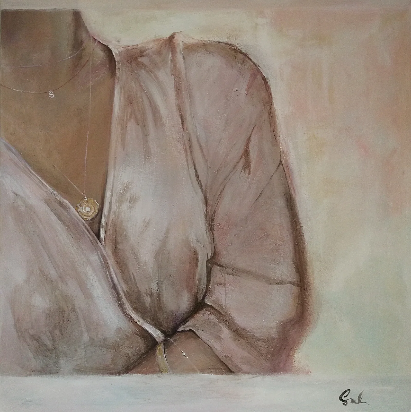 Akrylmålning Själ'vporträtt av Susanna Lind