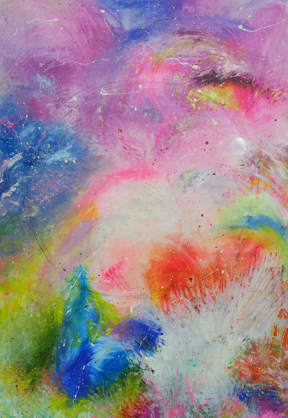 Akrylmålning "Födelsen" av Susanna Lind