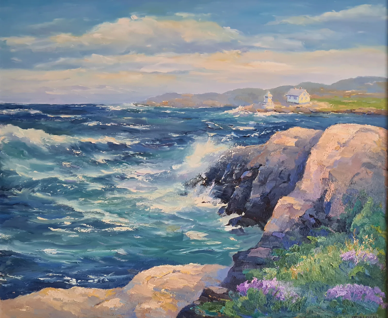 Oljemålning Utsikt från marstrandsön av Rosmarie Leisky