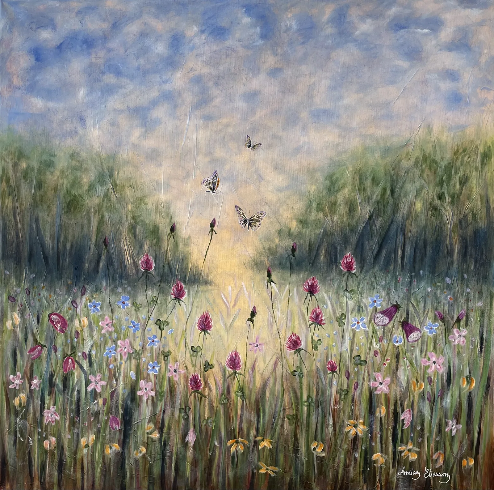 Akrylmålning En doft av sommar av Annika Eliasson