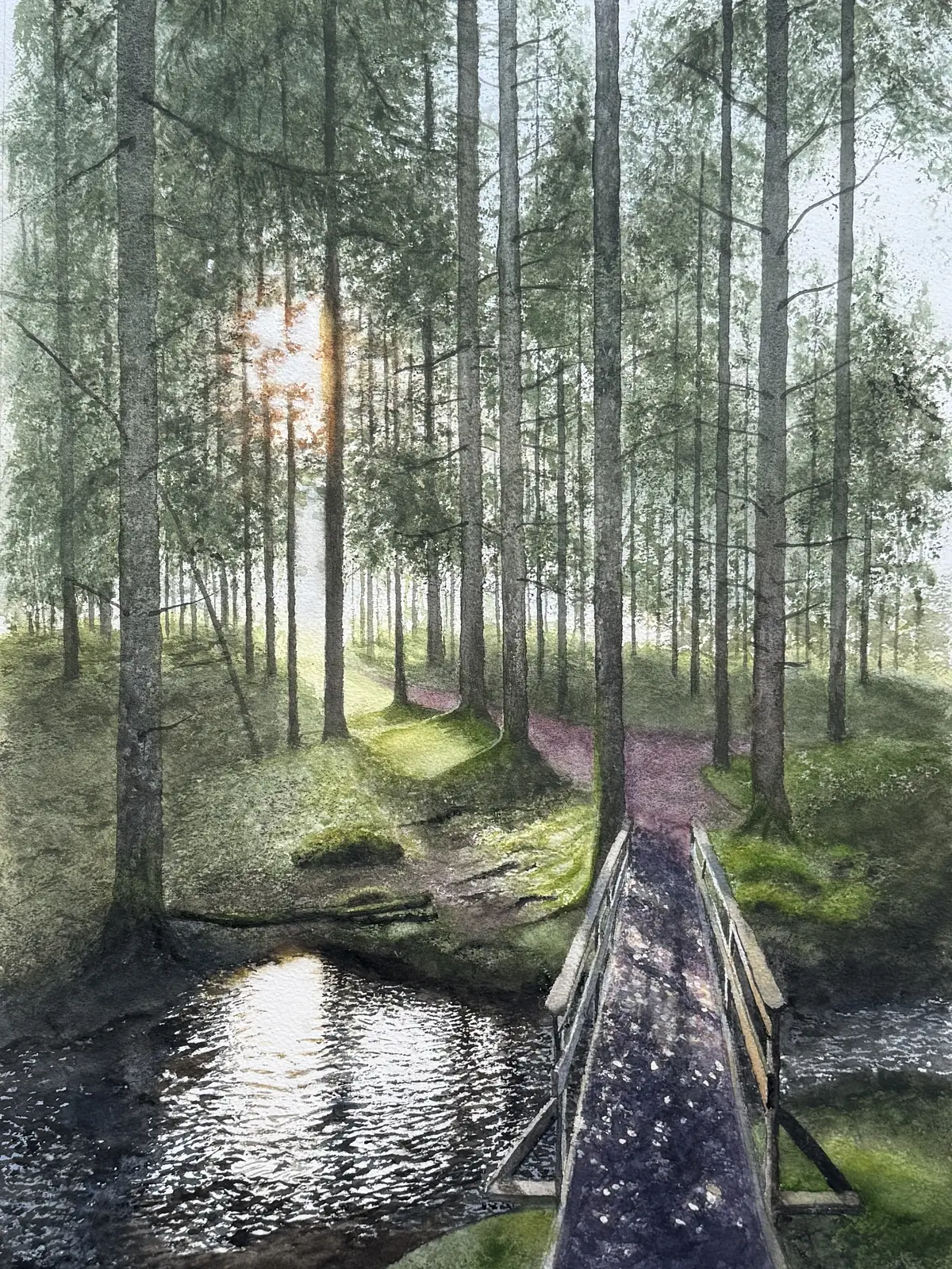 Akvarell Ljusglimtar av Jeanette Malmberg