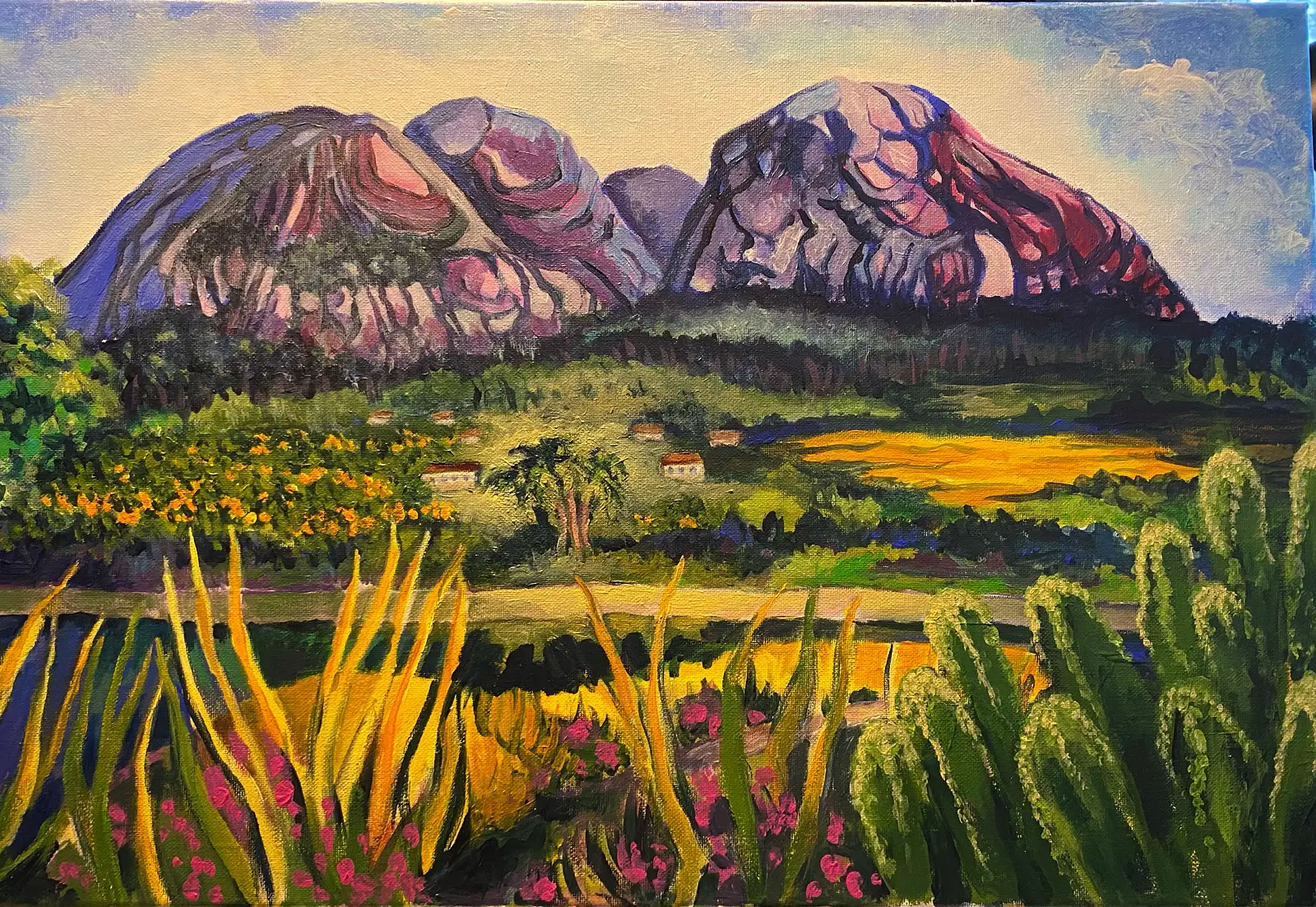 Akrylmålning Vyer över Alicante av Lena Brandt