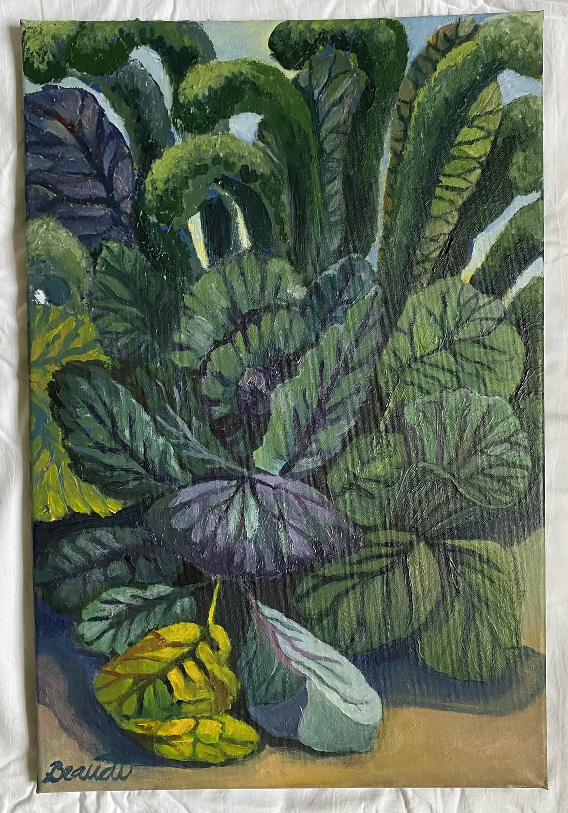 Akrylmålning Kålhuvud av Lena Brandt