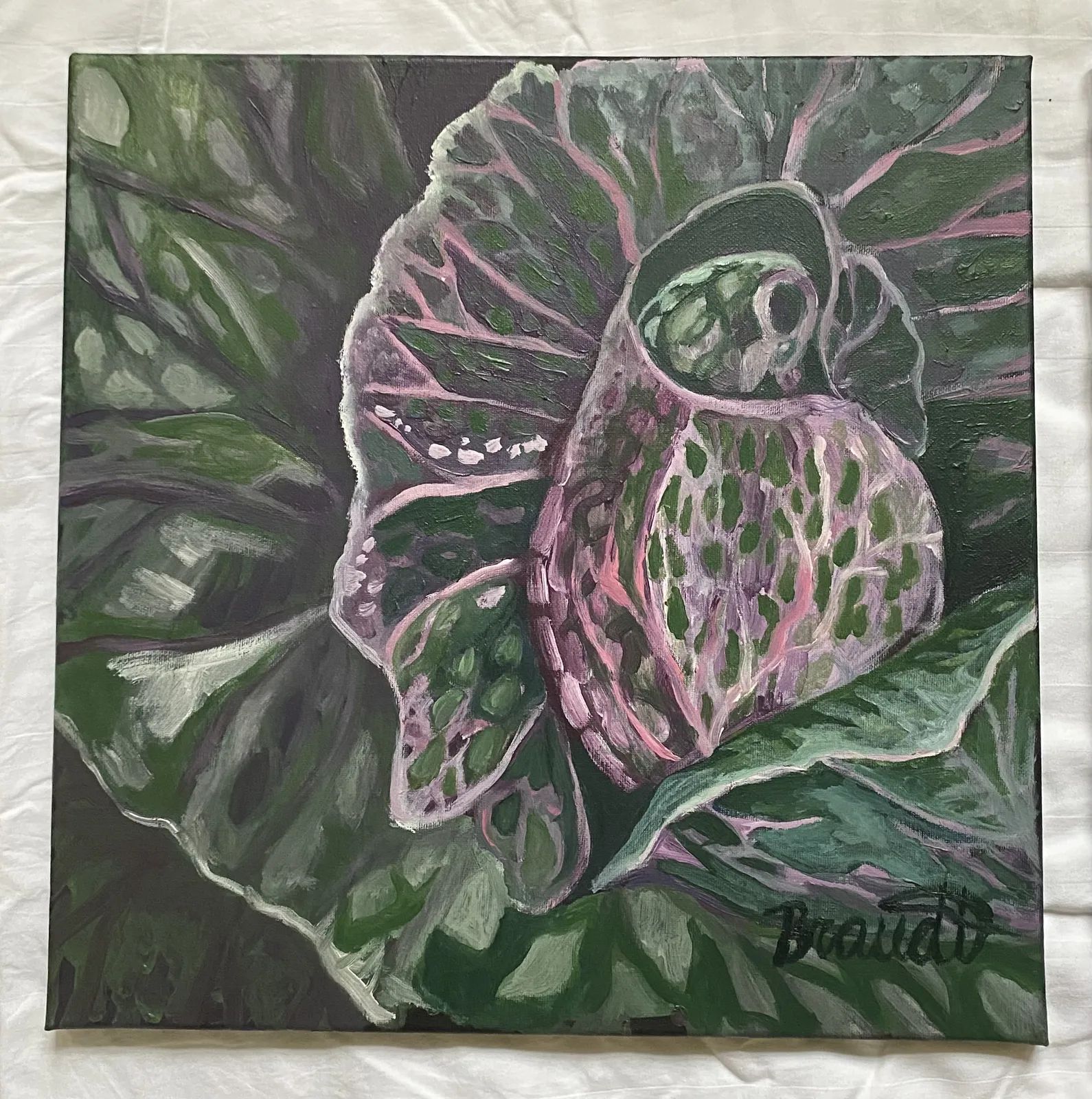 Akrylmålning Närstudie 1 till Kålhuvud av Lena Brandt