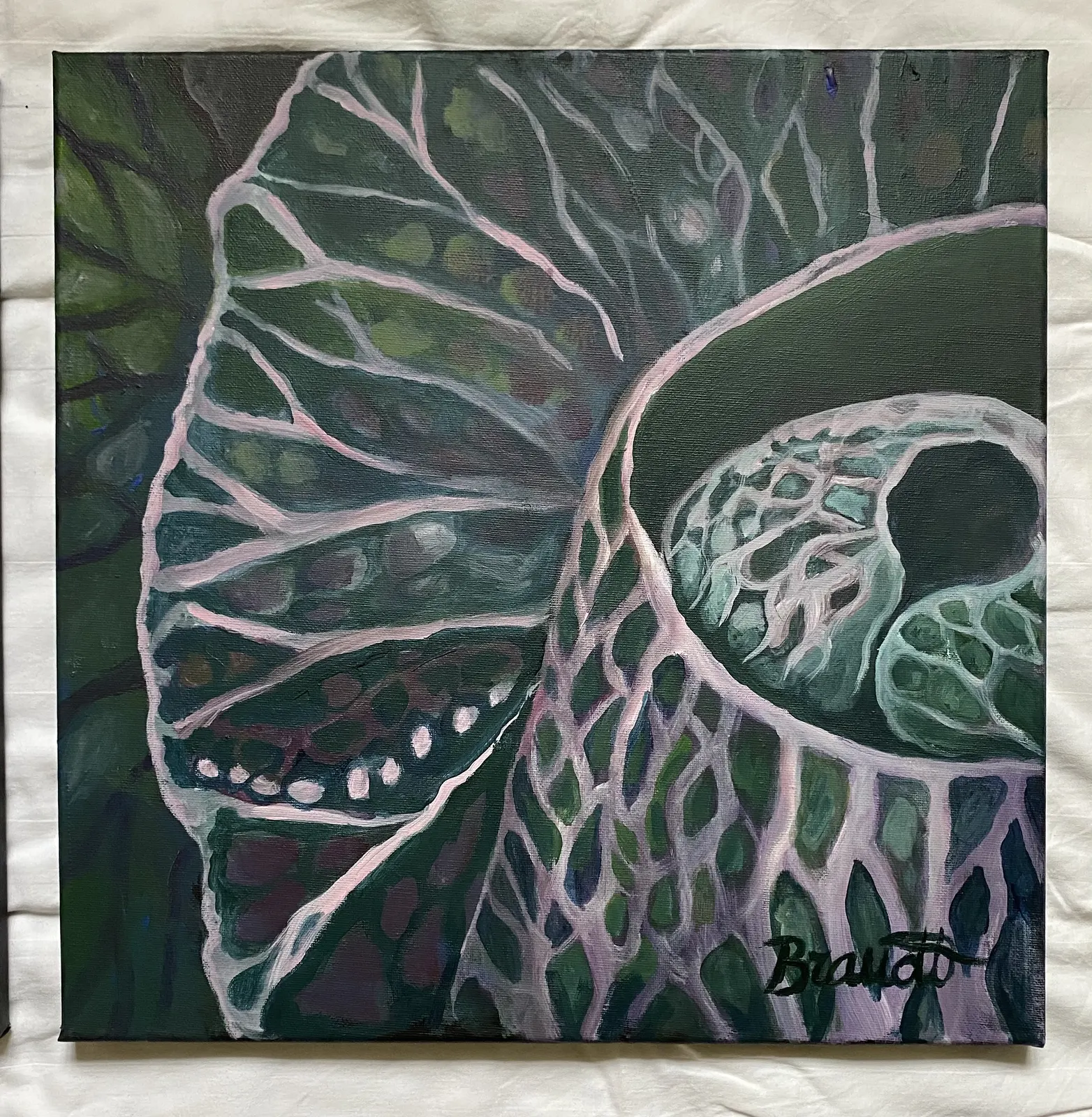 Akrylmålning Närstudie 2 till Kålhuvud av Lena Brandt