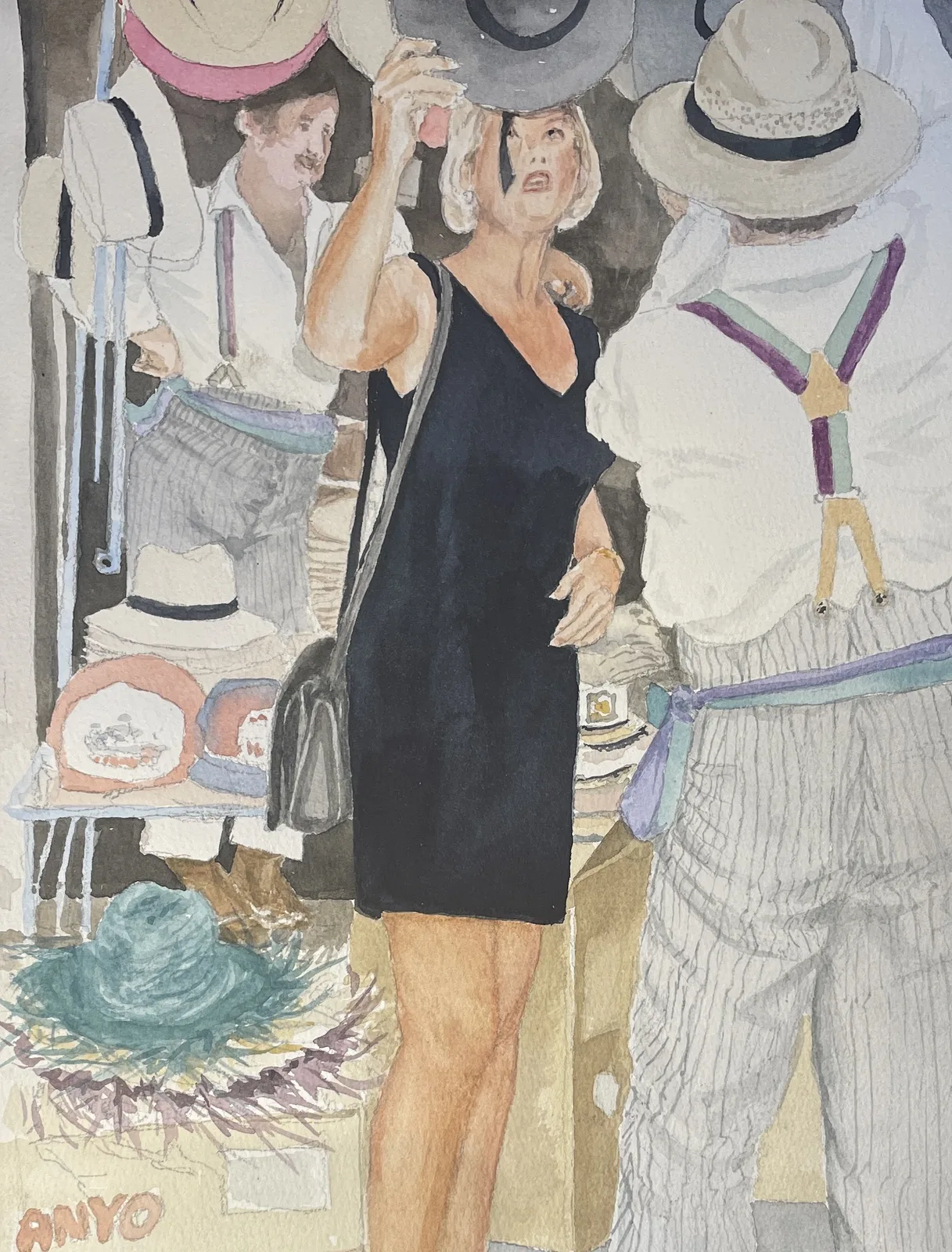 Akvarell Feria i Malaga av Maria Möller