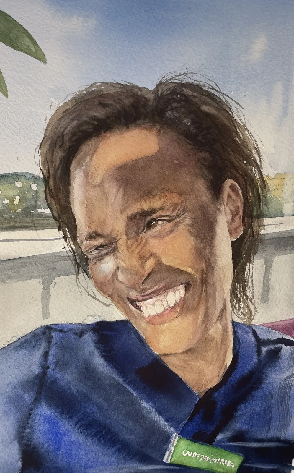 Akvarell Abeba av Maria Möller