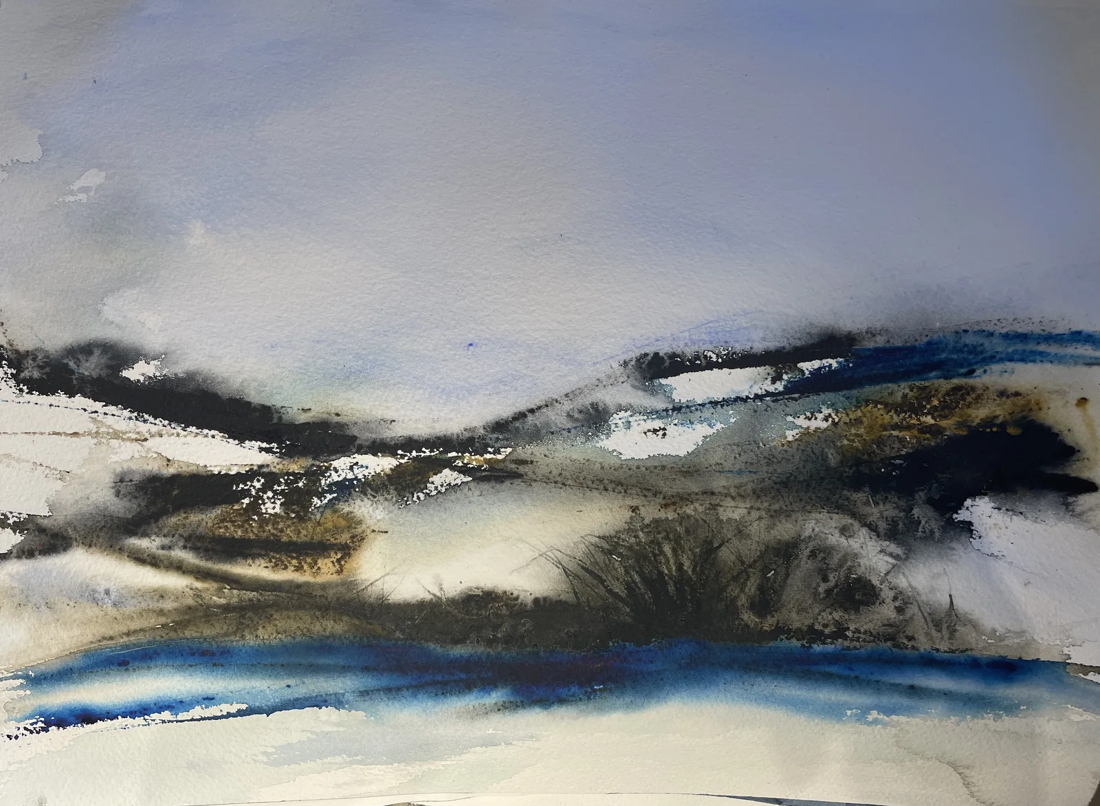 Akvarell Fjällandskap av Maria Möller