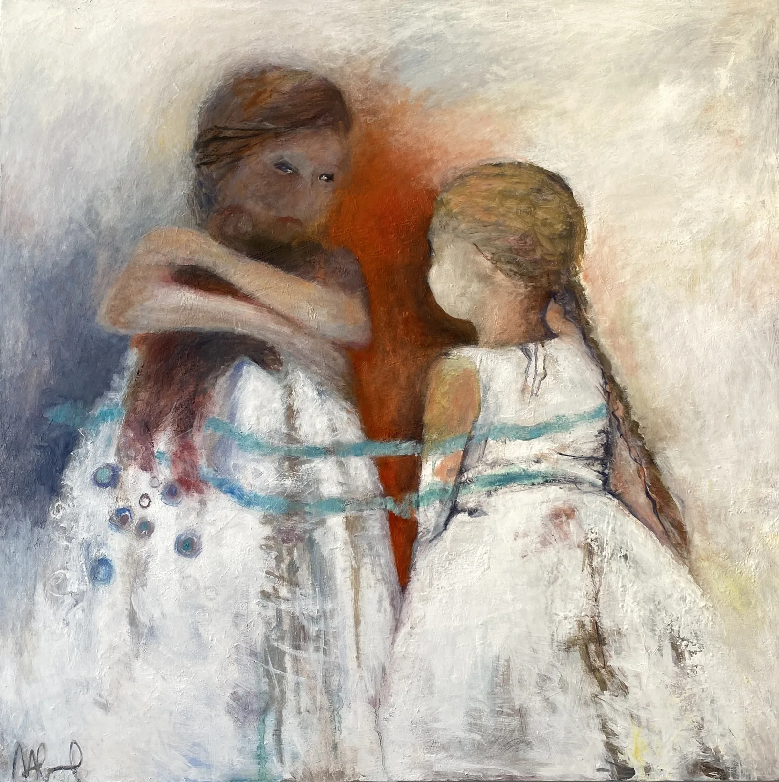 Oljemålning Lilla syster av Monica Hagebrand