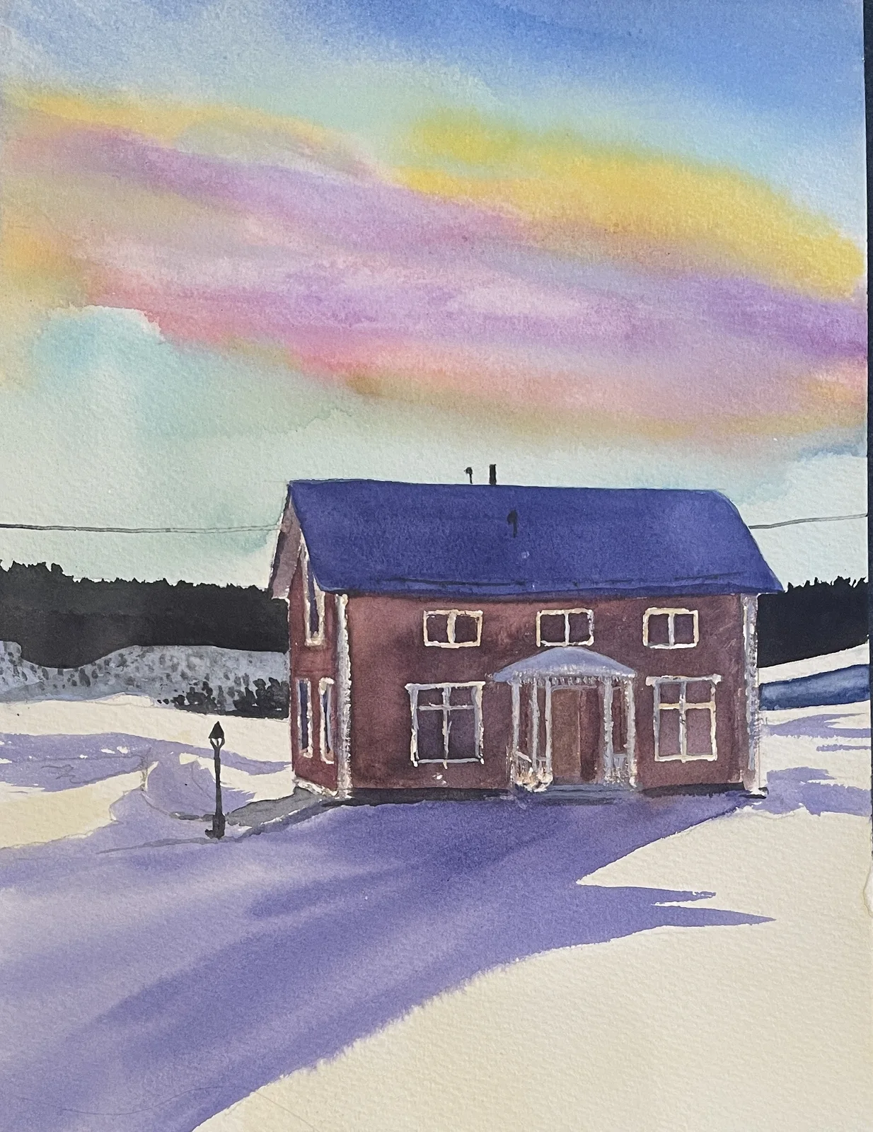 Akvarell Pärlemorsmoln av Maria Möller