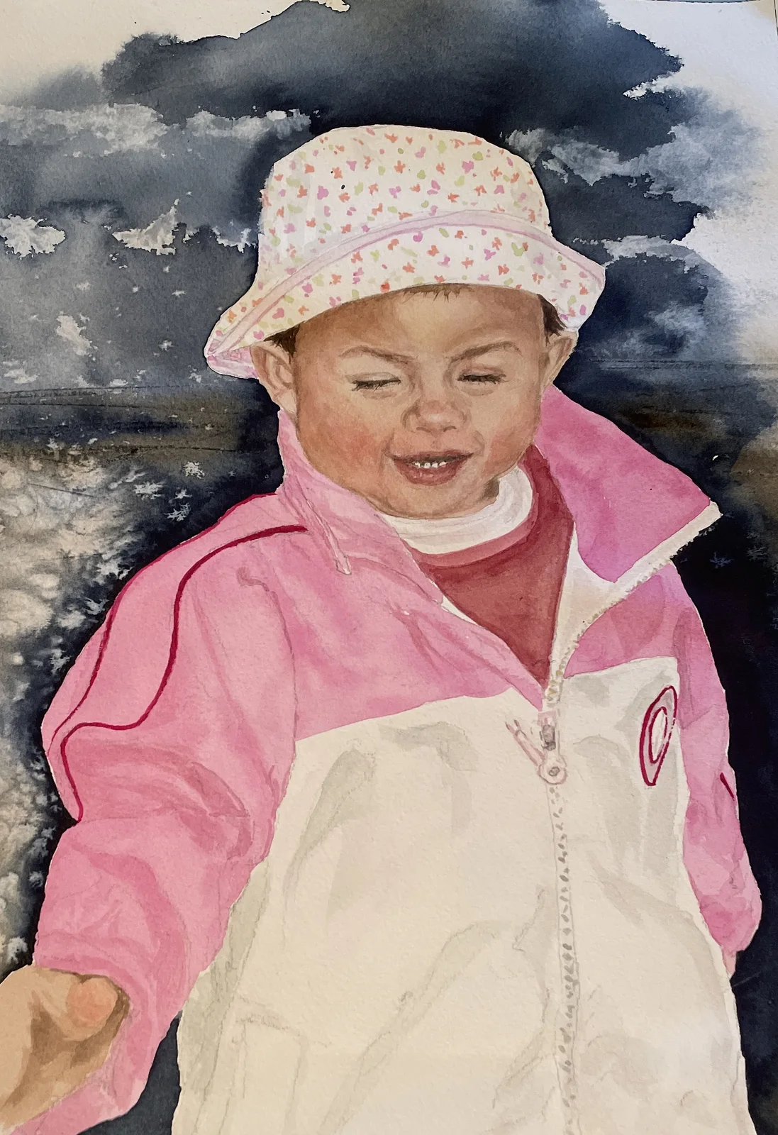 Akvarell Oväder av Maria Möller