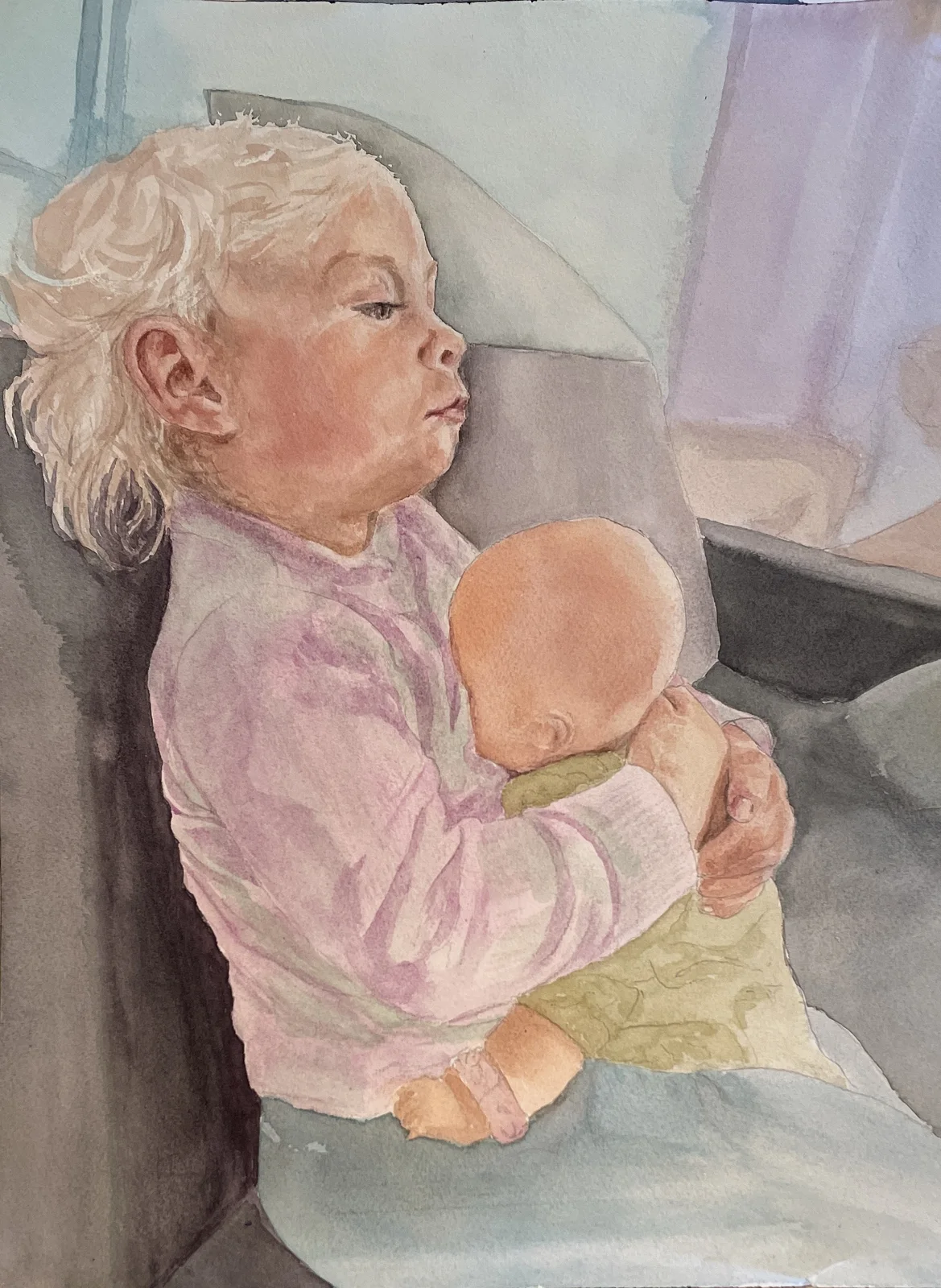 Akvarell Dockvila av Maria Möller