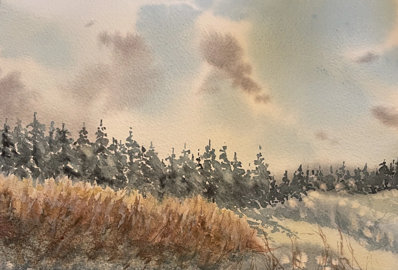 Akvarell Höst av Maria Möller