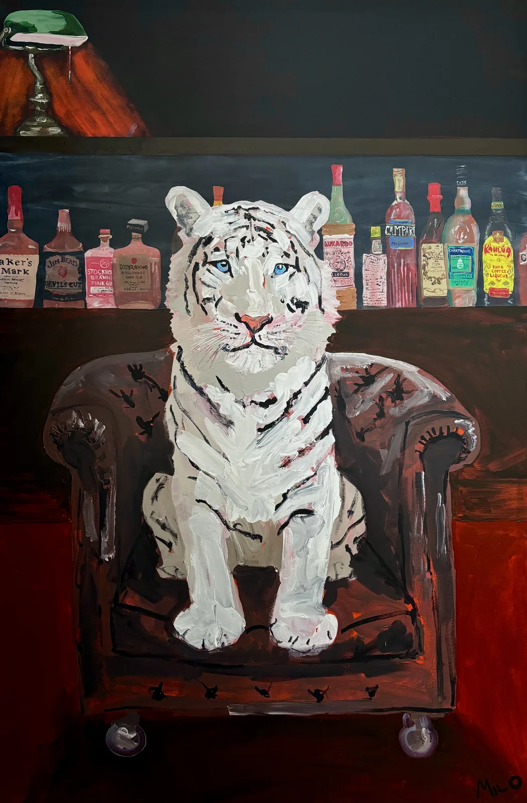 Akrylmålning VIT FLAGG av Milo