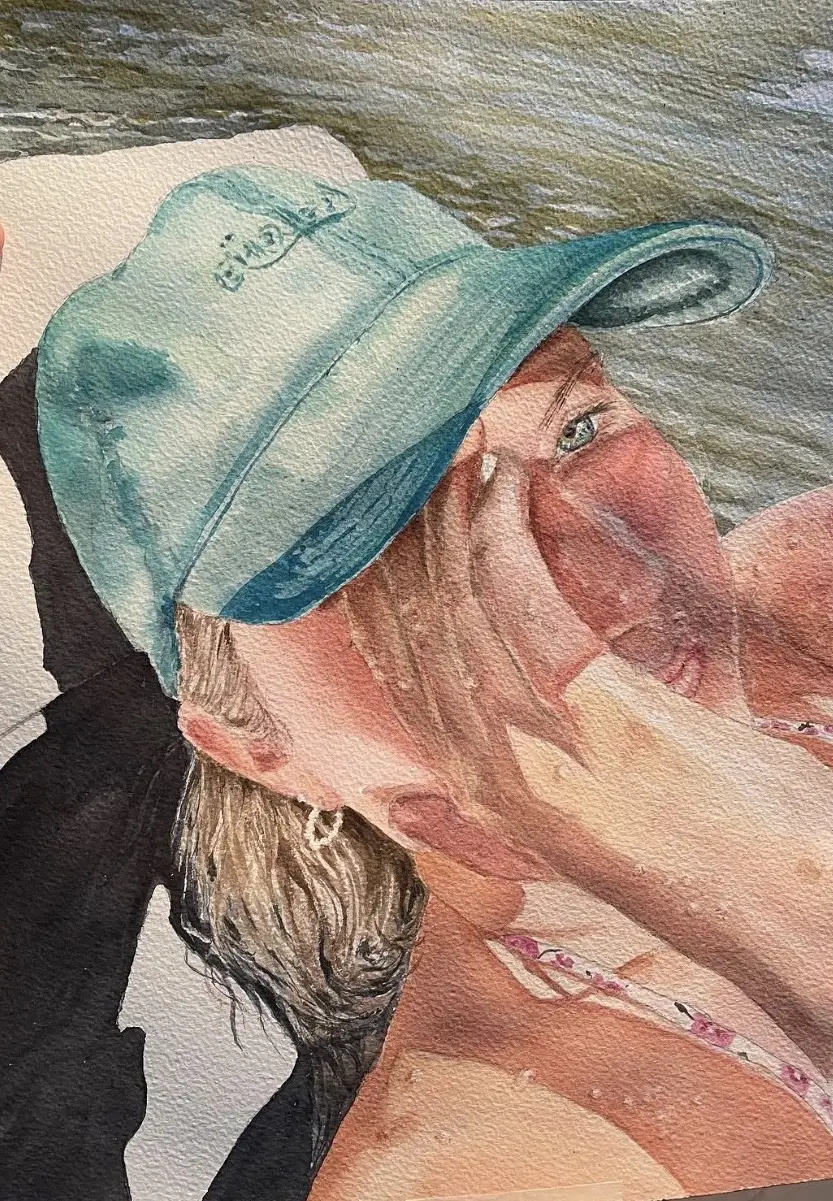 Akvarell Vid vattnet av Maria Möller