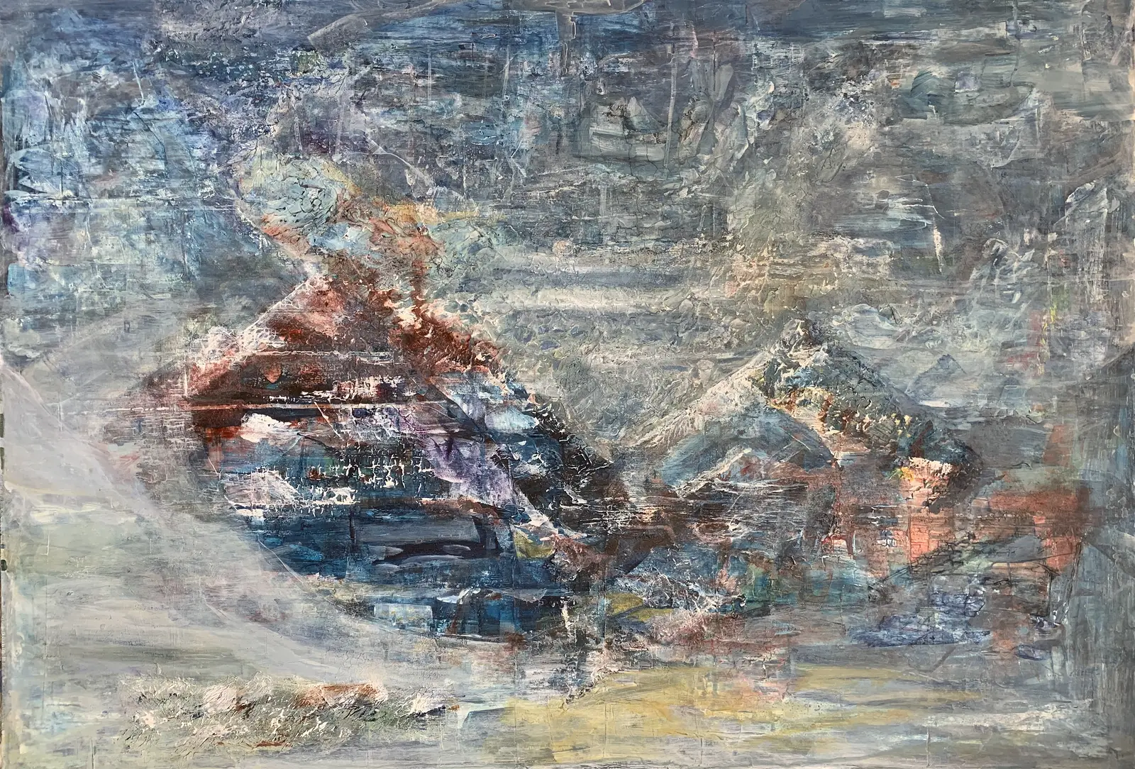 Akrylmålning Tvåsamhet av Michel Kalogridis