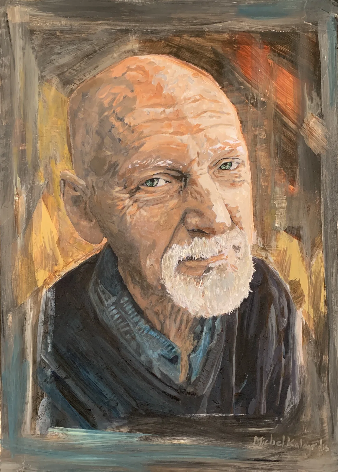 Akrylmålning Peter Linde av Michel Kalogridis