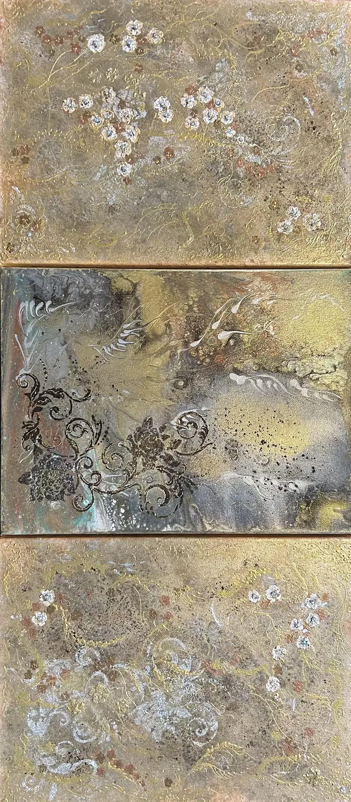 Akrylmålning Trilogi av Laila Johansson