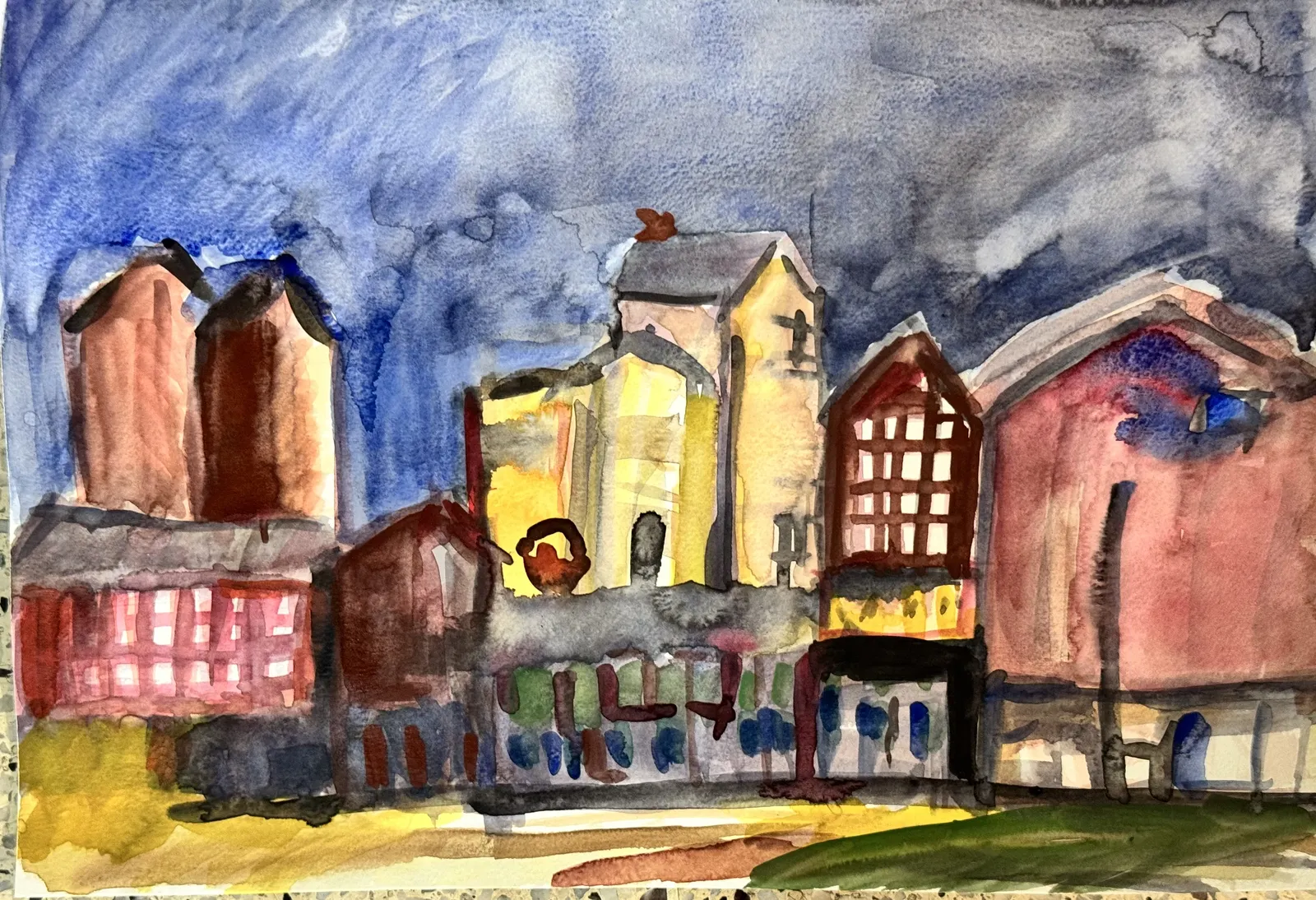 Akrylmålning Fix fabriken av Nikolas Nilsson