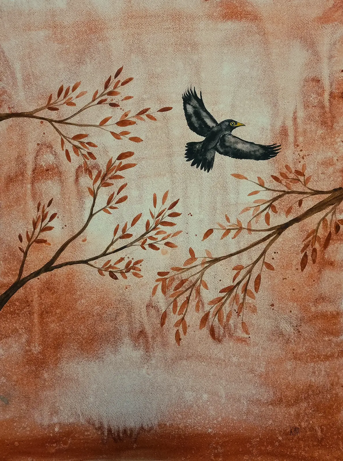 Akvarell Trasthöst av Kiba Gustafsson