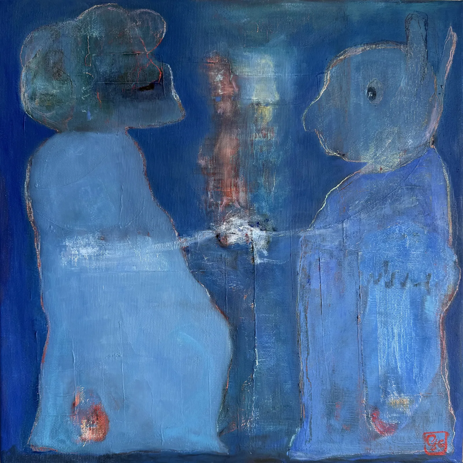 Oljemålning Protected Children av Gunilla Johansson Gyllenspetz