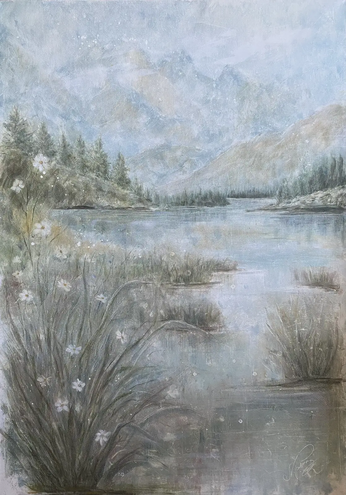 Oljemålning Ett stilla avstånd av Natalia Pettersson