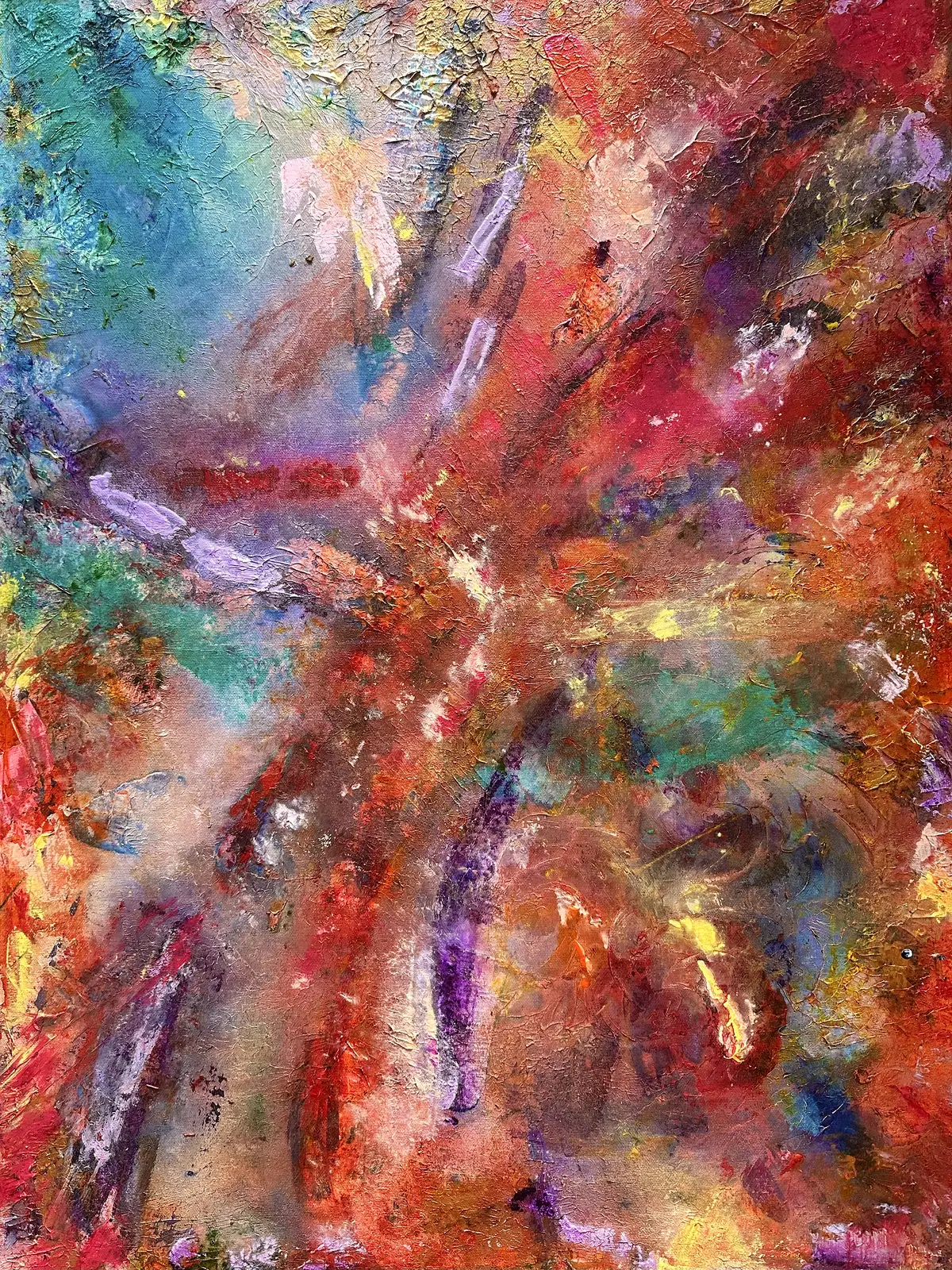 Akrylmålning She Became Light – Angel av Cecilia Larsdotter