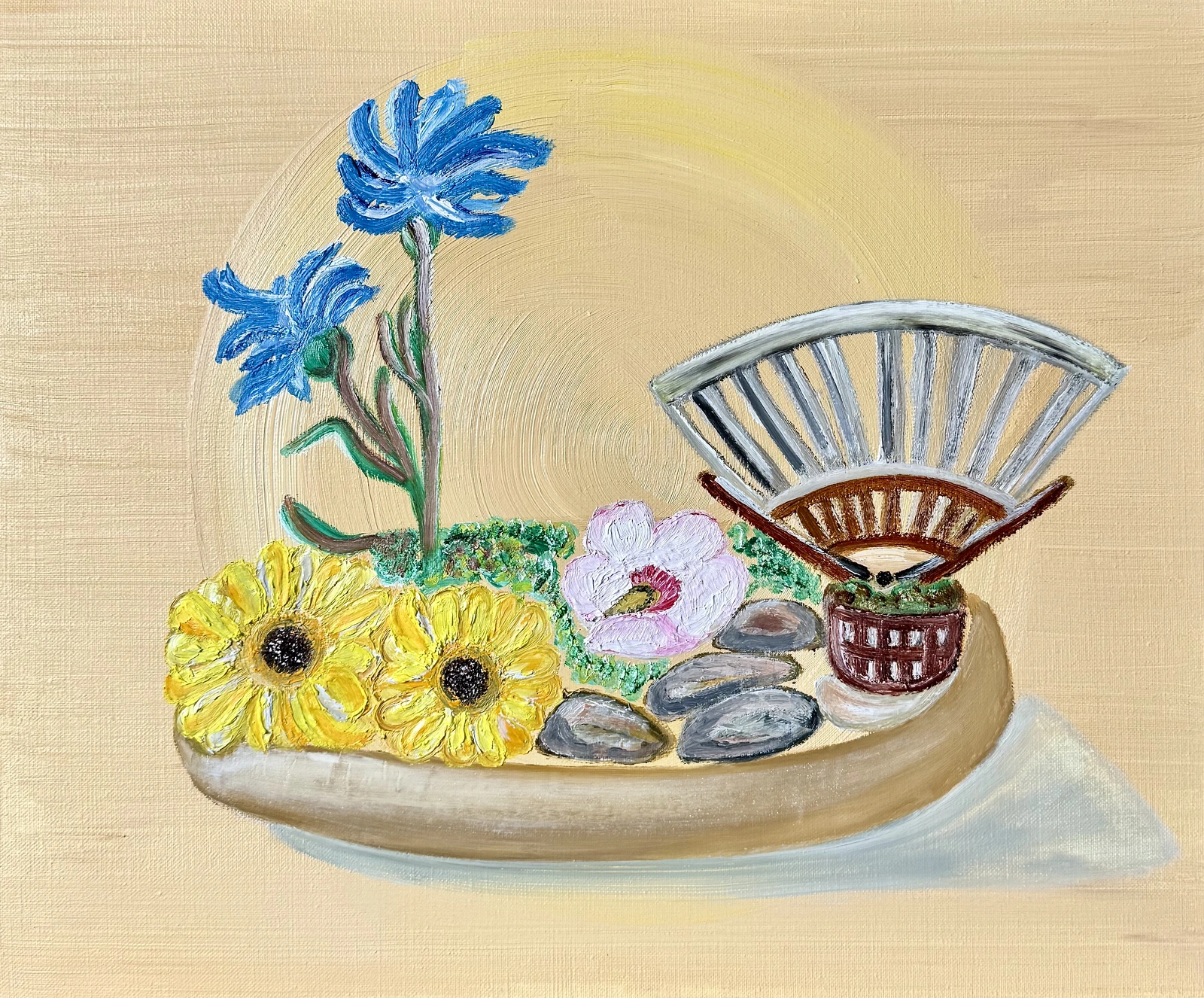 Oljemålning Ikebana Solar av Claireslounge