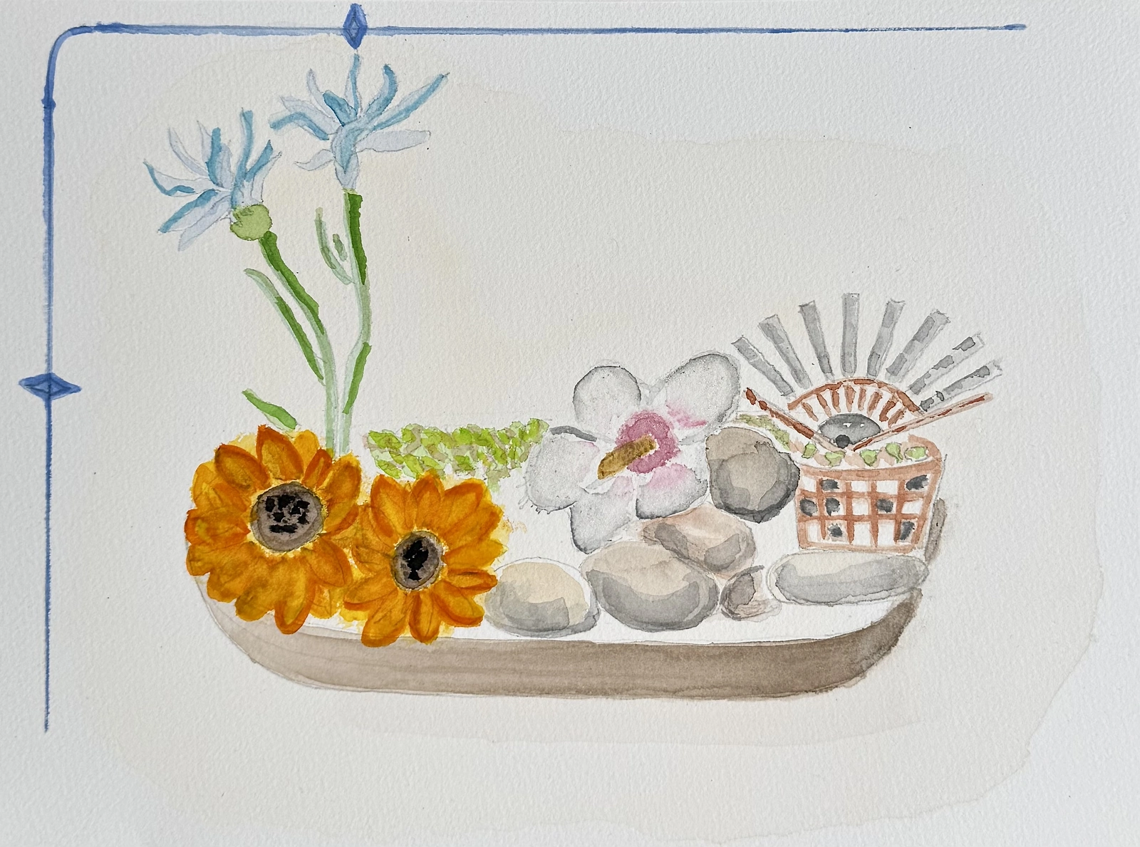 Akvarell Ikebana Solar akvarell av Claireslounge