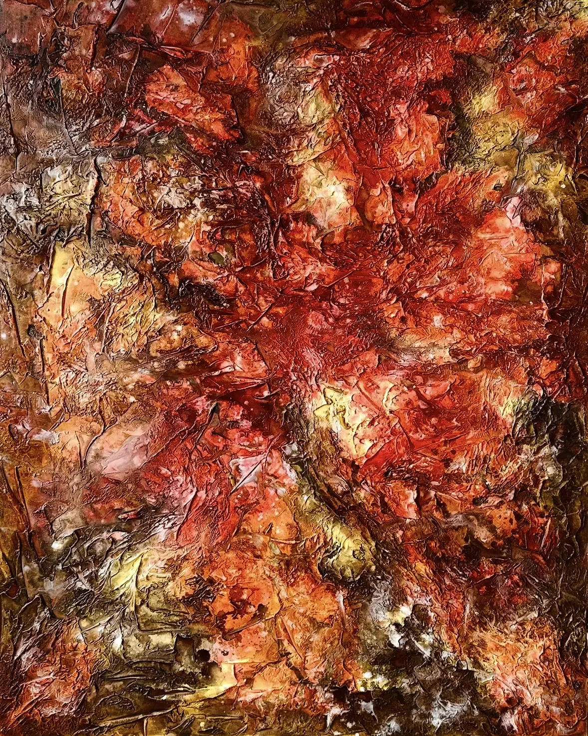 Akrylmålning Höst / When the Earth Burns Quietly av Cecilia Larsdotter