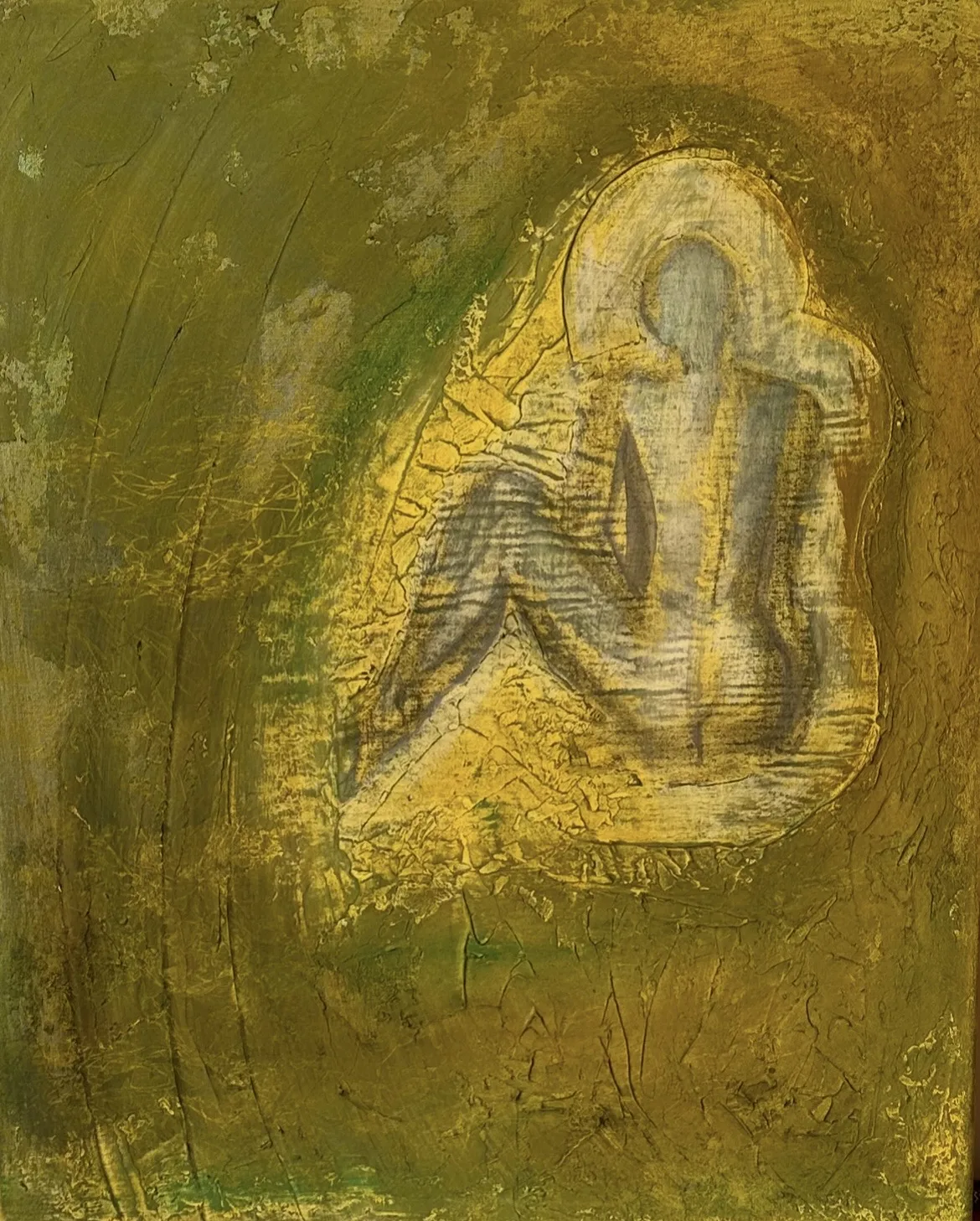 Akrylmålning Drottning i skyddad sfär 2 / Queen Within the Sacred Sphere II av Cecilia Larsdotter