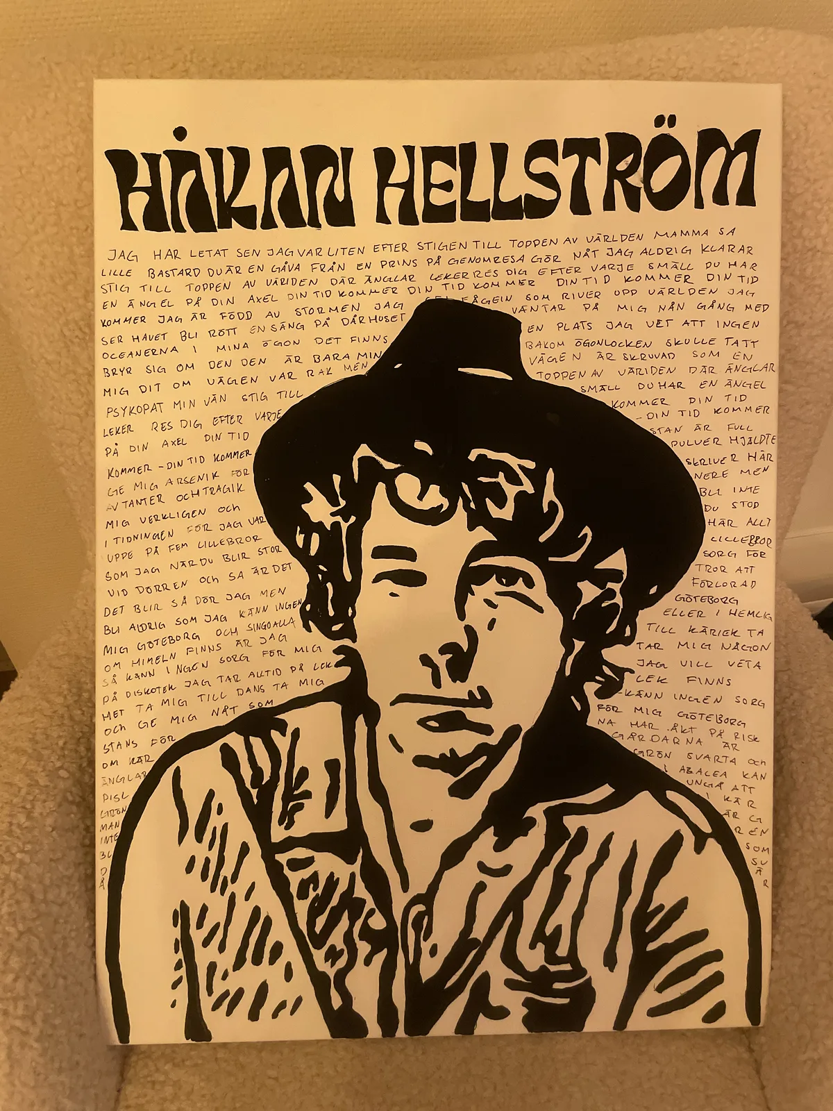 Akrylmålning Håkan Hellström Tavla handgjord av Mira Johnsson