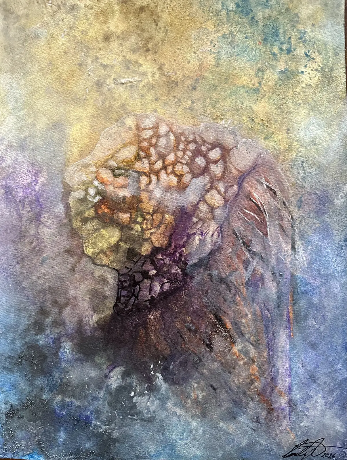 Akvarell Inner Tides 1 Orginal akvarell av Cecilia Larsdotter