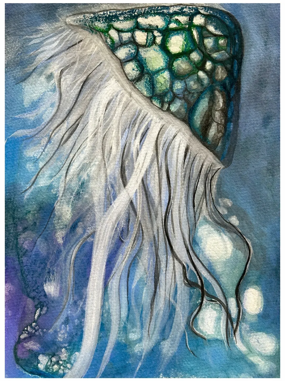 Akvarell Inner Tides 2 Orginal akvarell av Cecilia Larsdotter