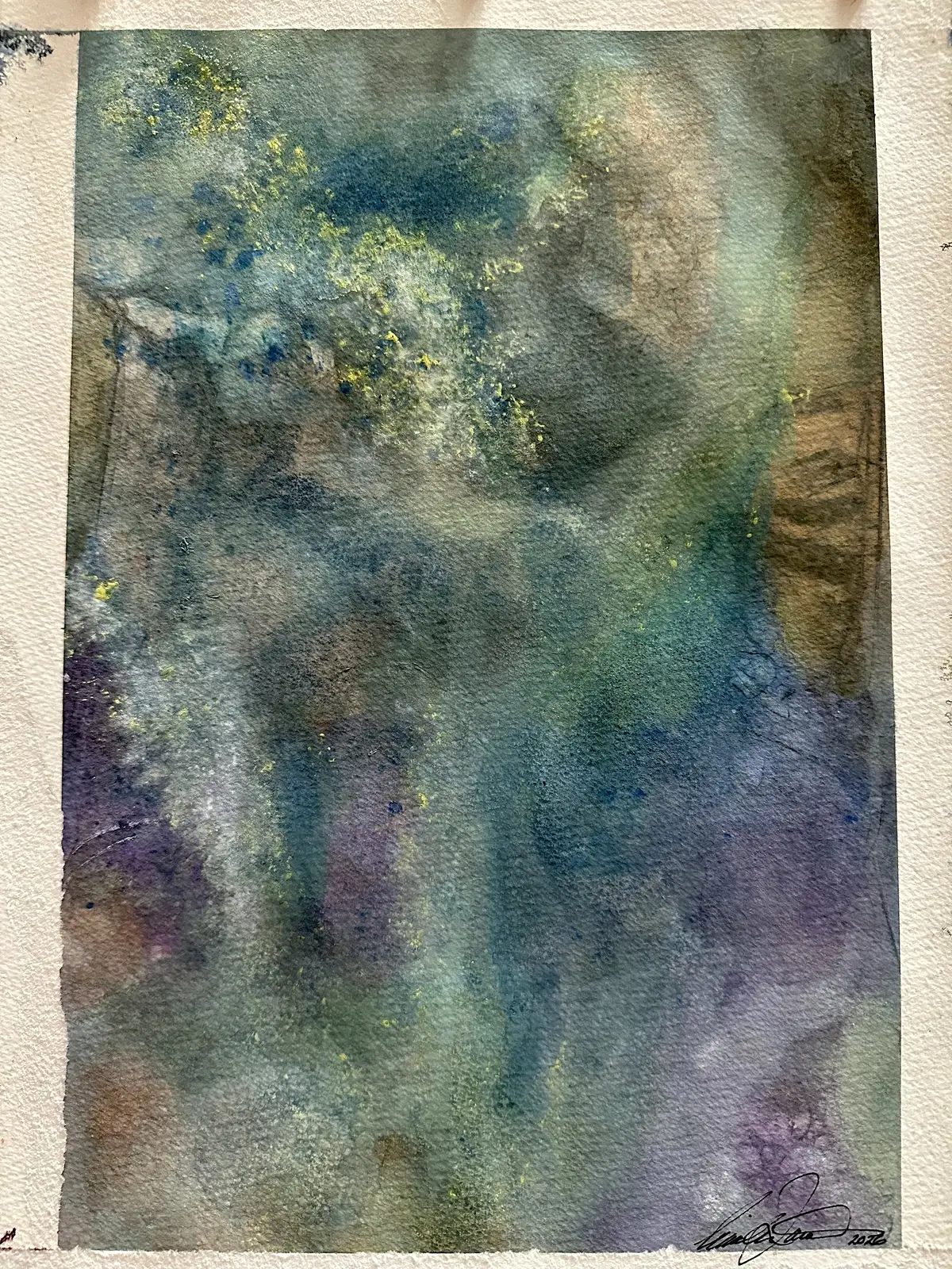 Akvarell Inner Tides 4 Orginal akvarell av Cecilia Larsdotter